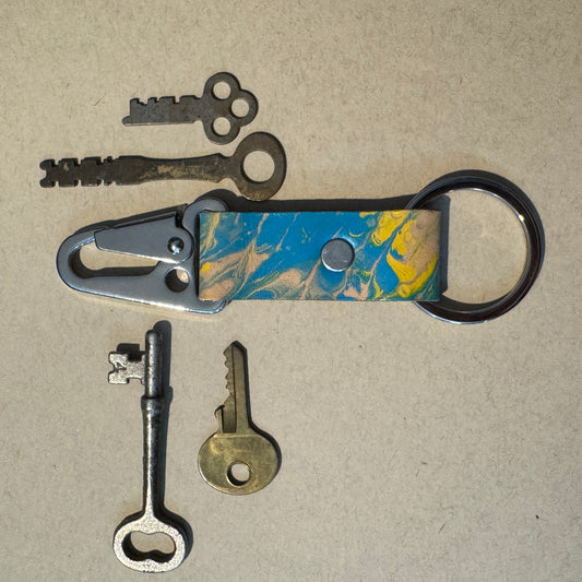 Marbled Leather Key chains