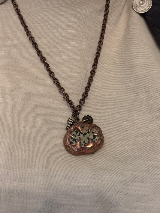 Clawprint Calm: Double-Sided Dalmatian Jasper Necklace
