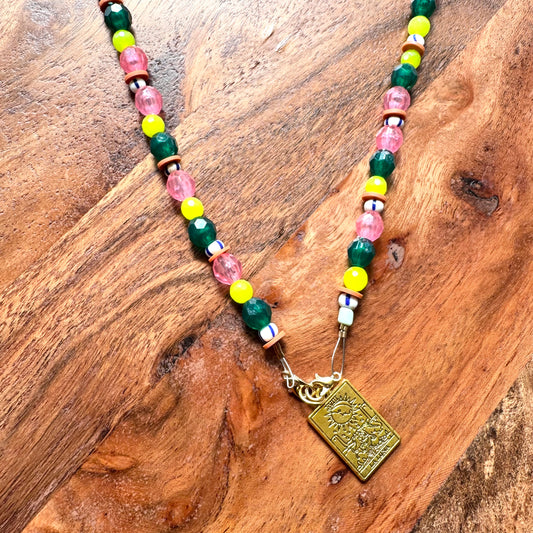 Sun Charm Beaded Necklace